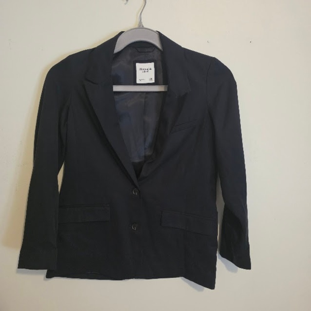 Abercrombie & Fitch Womens Black Two Button Tailored Blazer Jacket Size M